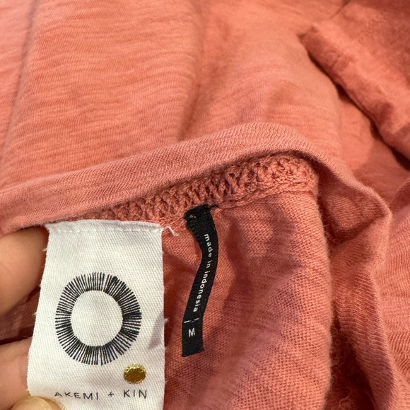 Anthropologie Akemi + Kin Cascade Ruffle Top M Tiered Coral top Medium 8 10 - Picture 3 of 3